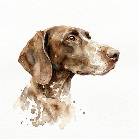 A dog portrait as watercolour